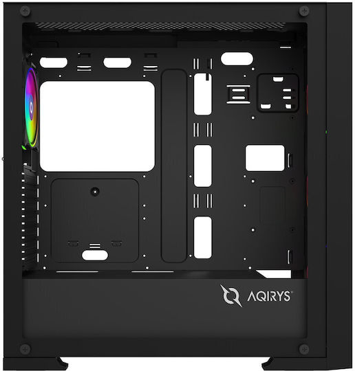 Aqirys Avior Gaming Midi Tower Κουτί Υπολογιστή με Πλαϊνό Παράθυρο και ARGB Φωτισμό Μαύρο