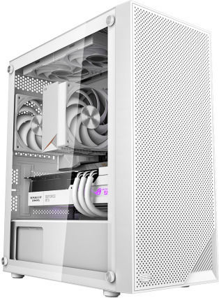 PCCOOLER C3B310 Gaming Midi-Turm Computergehäuse mit Seitenfenster Weiß