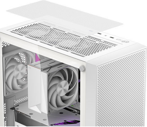 PCCOOLER C3B310 Gaming Midi-Turm Computergehäuse mit Seitenfenster Weiß