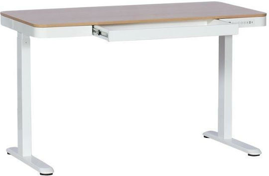 Ηλεκτρικό Γραφείο με Ρυθμιζόμενο Ύψος 120x60x72εκ. Οξιά-λευκό