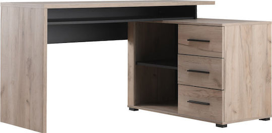 Γωνιακό Γραφείο Arhimed 137.5x101.5x75εκ. Μαύρο / Δρυς