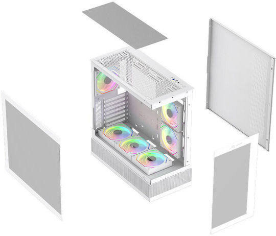 Aqirys Antlia Gaming Midi Tower Κουτί Υπολογιστή με Πλαϊνό Παράθυρο και ARGB Φωτισμό Μαύρο