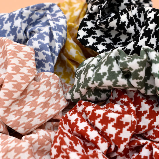 Scrunchies Pied De Poule Elastic Pentru Păr Roșu