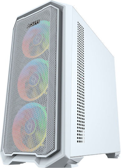 Aqirys Wezen Gaming Mini Tower Κουτί Υπολογιστή με Πλαϊνό Παράθυρο και ARGB Φωτισμό Λευκό