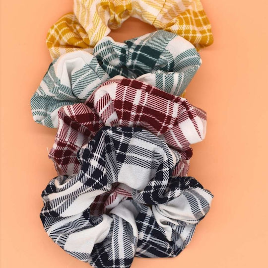 Scrunchies Καρό Λαστιχάκι Μαλλιών Πράσινο