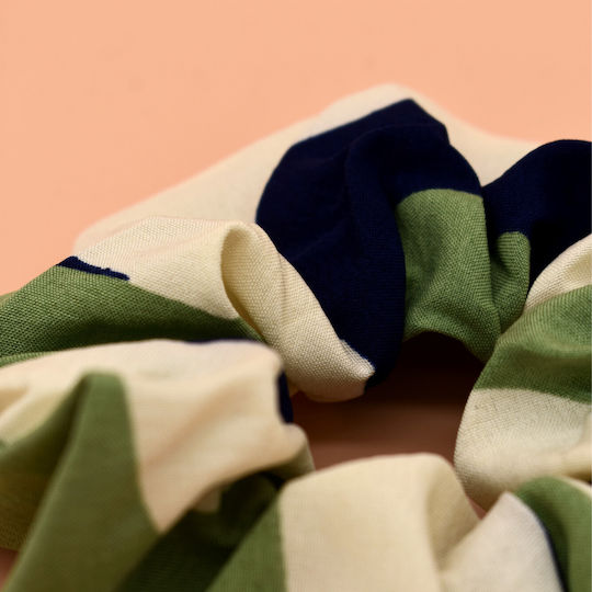 Scrunchies Εμπριμέ Λαστιχάκι Μαλλιών Πράσινο