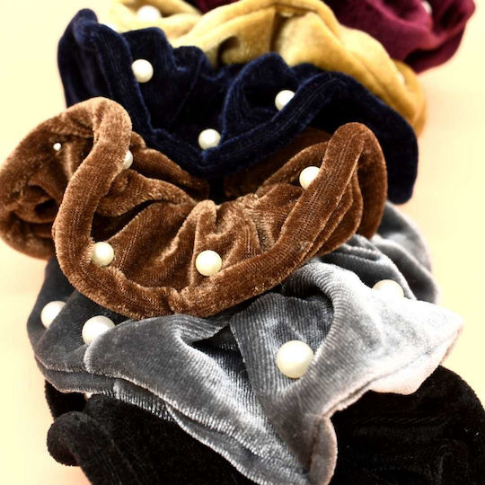 Scrunchy Samt Haargummi Perlen Gold