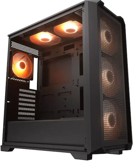 Cougar MX600 Air Pro Геймърско Midi Tower Компютърна Кутия с Страничен Прозорец и ARGB Осветление Черен