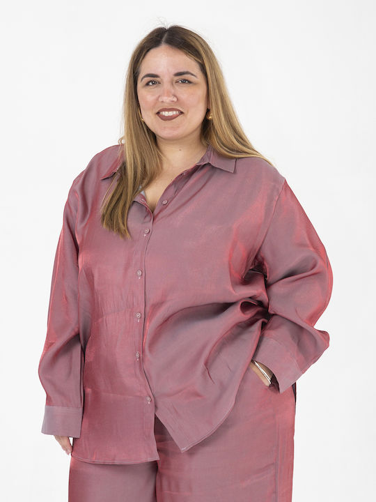 Damen Rosa Satz mit Gummibandhose in Gerader Bein Stil