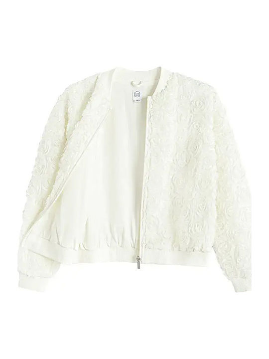 Kinder-Sweatshirt Strickjacke Weiß
