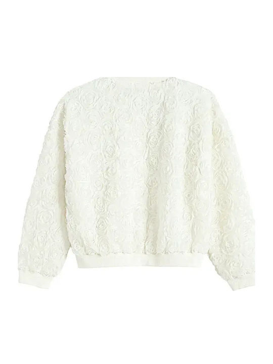 Kinder-Sweatshirt Strickjacke Weiß
