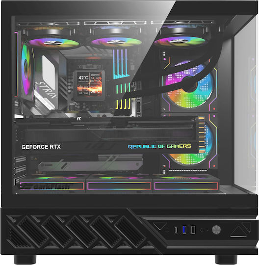 Darkflash DS950 Gaming Mini Tower Κουτί Υπολογιστή με Πλαϊνό Παράθυρο και ARGB Φωτισμό Μαύρο