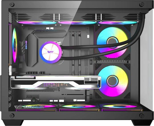 Darkflash B275 Pro Gaming Mini Tower Κουτί Υπολογιστή με Πλαϊνό Παράθυρο και ARGB Φωτισμό Μαύρο