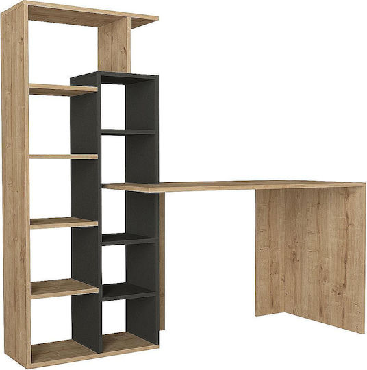 Γραφείο Primo με Βιβλιοθήκη 152x60x74εκ. Sapphire / Ανθρακί