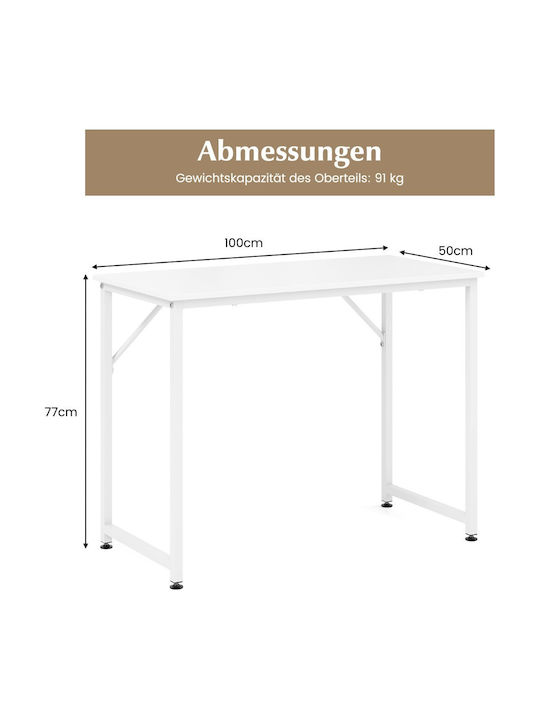 Computer Büro Holz Braun mit Metallbeinen 100x50x77cm
