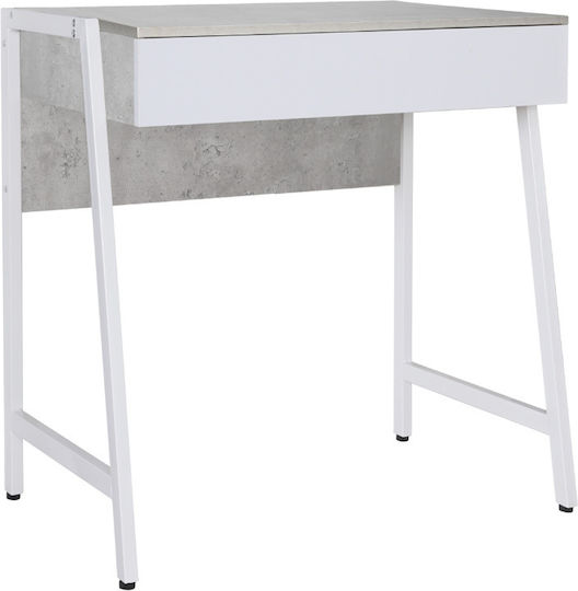 Birou Efect de Beton Gri Alb MDF PVC Picioare 100x48x76 cm Birou Efect de Beton Gri Alb MDF PVC Picioare 100x48x76 cm