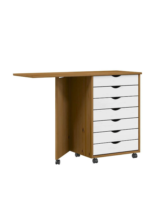 Desk Moss Wooden Honey Brown 105.5x39x74.5cm