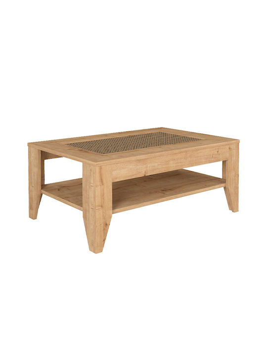 Rechteckiger Zentraler Kaffeetisch Madura Holz Beige M90xT60xH40cm GP042-0077 Stück