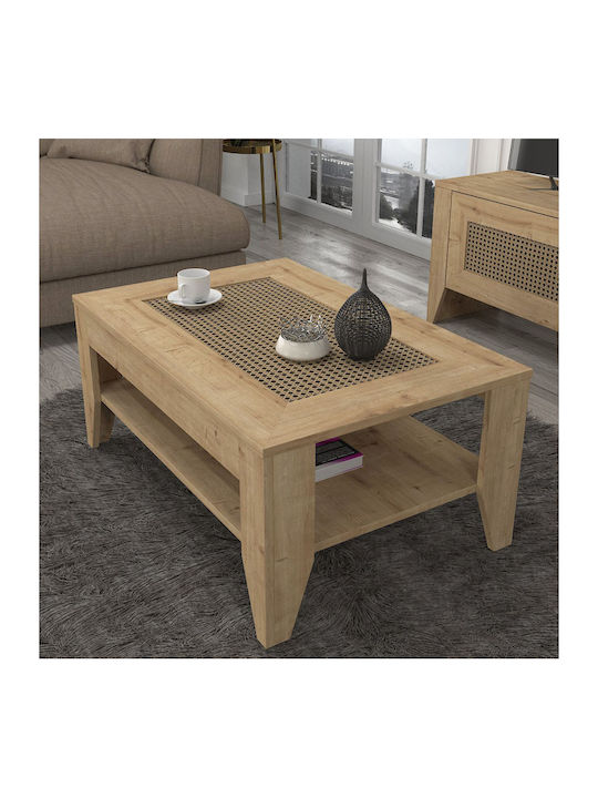 Rechteckiger Zentraler Kaffeetisch Madura Holz Beige M90xT60xH40cm GP042-0077 Stück