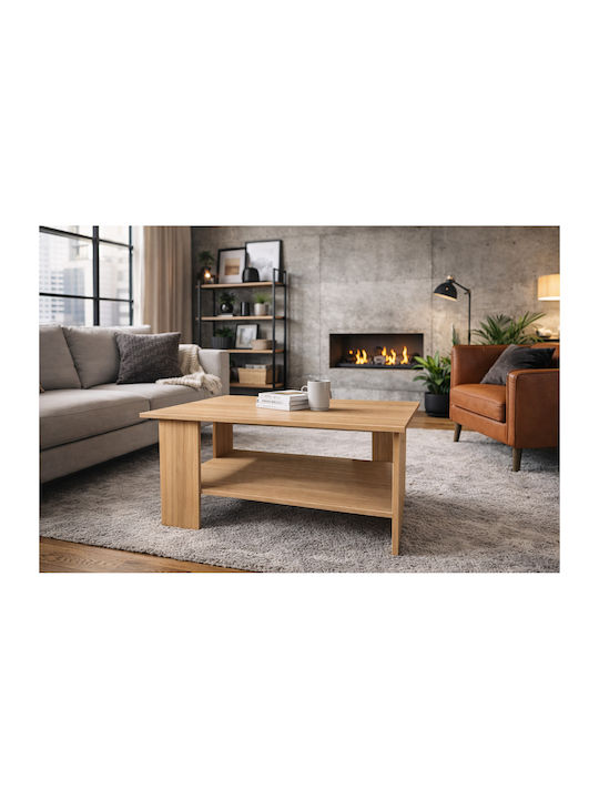 Masa De Cafea Centrală Rectangulară Din Lemn White Oak Lățime 60xLungime 87xÎnălțime 43 Cm