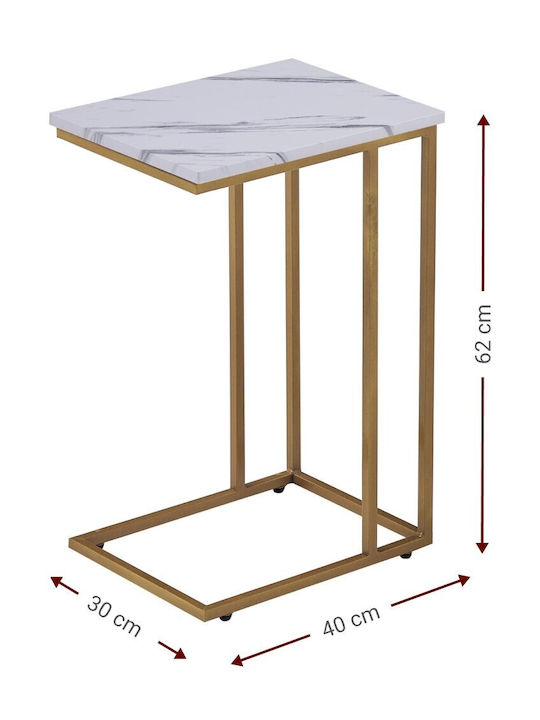 Rectangular Side Table Aria Wooden Mauro M30xL50xH60cm