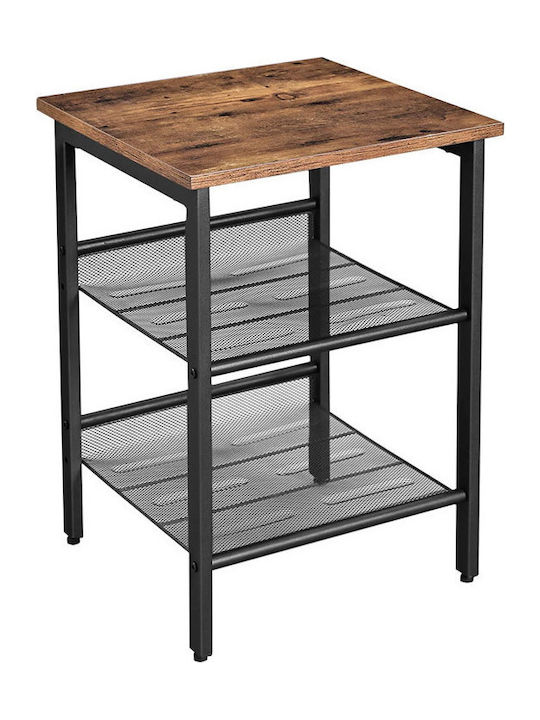 Square Side Wooden Coffee Table Brown W40xL40xH50cm