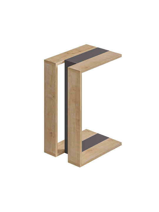 Rectangular Side Table Muju Wooden Anthracite L30xW40xH57cm