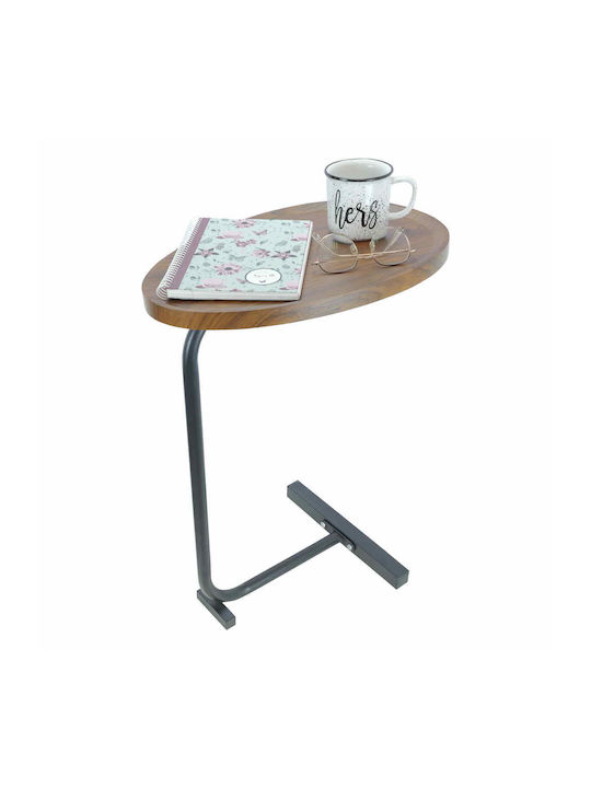 Oval Beistelltisch Holz Braun M45xL30xH62cm