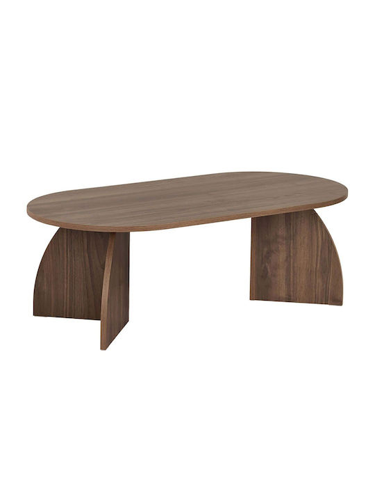 Oval Zentral Kaffeetisch Melina aus Massivholz Venezia Walnut M120xB60xH40cm