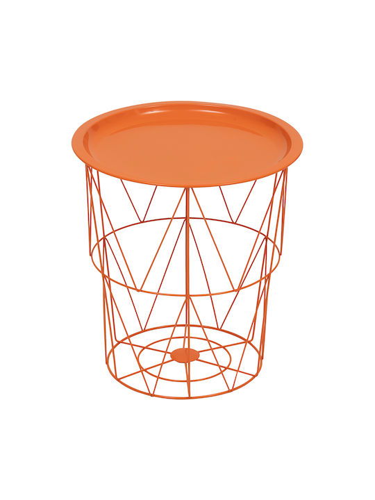 Masă Laterală Rotundă Kumi Metalică Portocalie L37xL37xÎ40cm