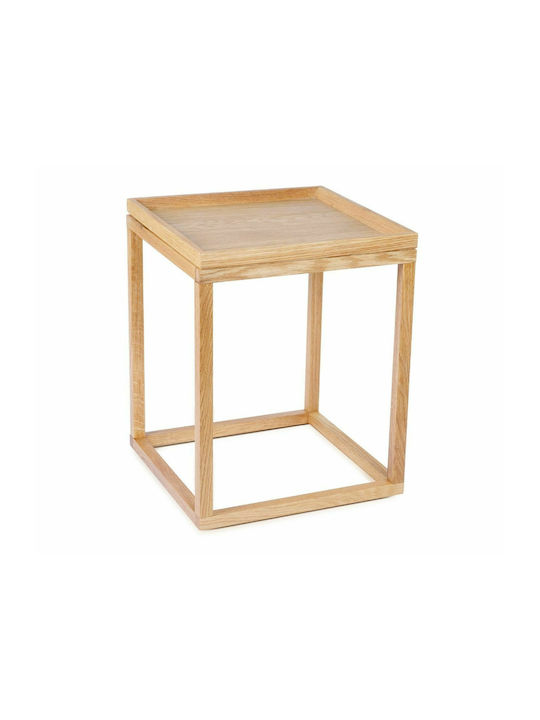 Quadratischer Beistelltisch Cube aus Massivholz Braune M40xL40xH50cm