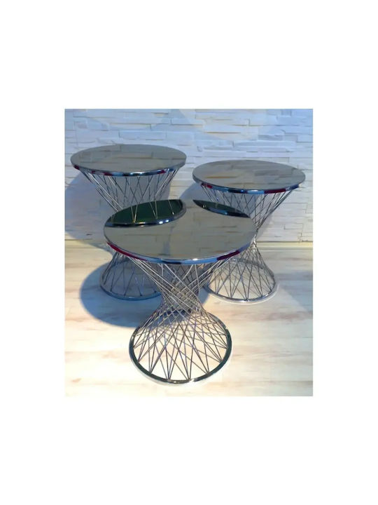 Metallisches Zigon-Set aus Silber 55x42cm