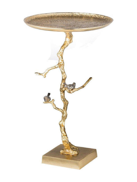 Round Side Coffee Table Branch Metal Gold Silver W43xL43xH70cm