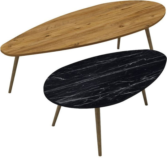 Beistelltisch Monty Natur-Schwarzer Marmor Beistelltisch Monty Natur-Schwarzer Marmor