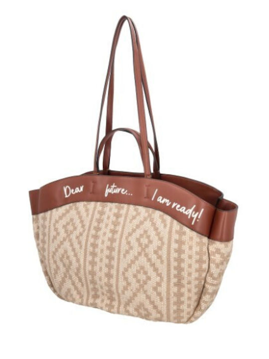 Fabric Women's Shopper Bag Beige