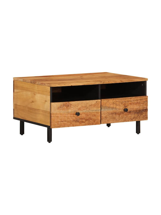 Rectangular Central Coffee Table Made of Solid Acacia Wood M80xW54xH40cm