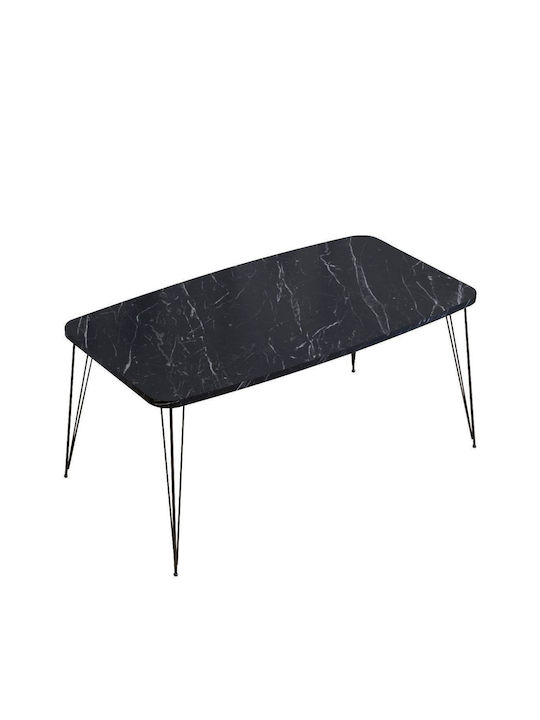 Masa Centrală Rectangulară Femi Din Lemn Neagră L90xL50xÎ40cm