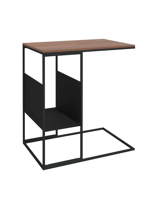 Rectangular Side Table Wooden Black 55x36x59.5 cm