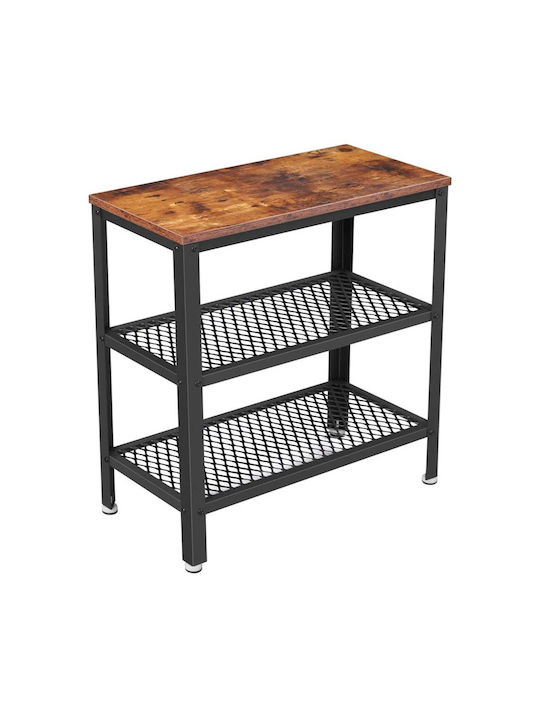 Rectangular Side Table Wooden Metal M60xW30xH60cm