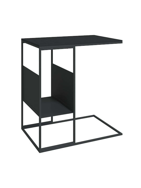 Rectangular Side Table Wooden Black M55xW36xH59.5cm