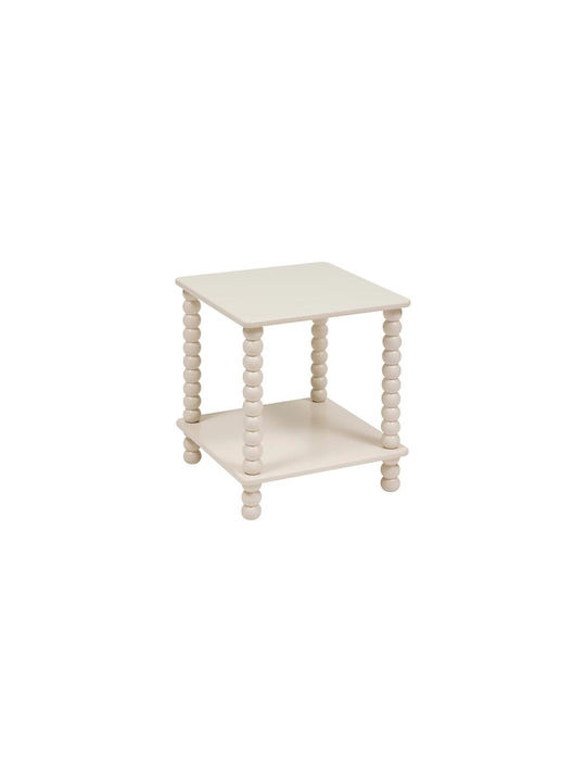 Square Side Table Wooden Beige 40x40x44cm
