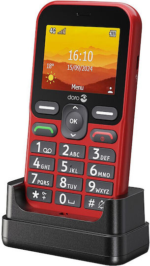 Doro Leva L10 Single SIM Κινητό με Κουμπιά Κόκκινο