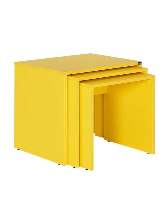 Set Zigon Rectangular Din Lemn Galben 3 Buc M55xL40xÎ47cm