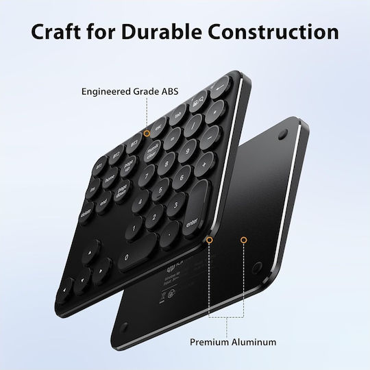 iClever IC-KP11 Tastatură Numerică Fără Fir Bluetooth Gri