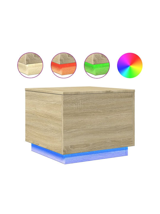 Square Side Table Wooden Sonoma Oak M50xL50xH40cm