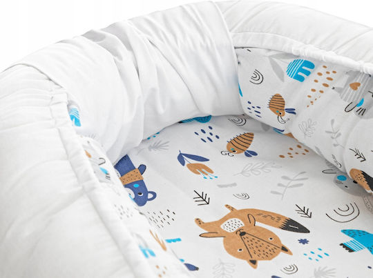 Les Deglingos Baby- und Kinderkissen Nest Bear And Fox Weiß