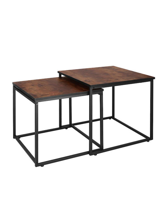 Platz Satztisch-Set Metall Braun 2Stück B49xT49cm