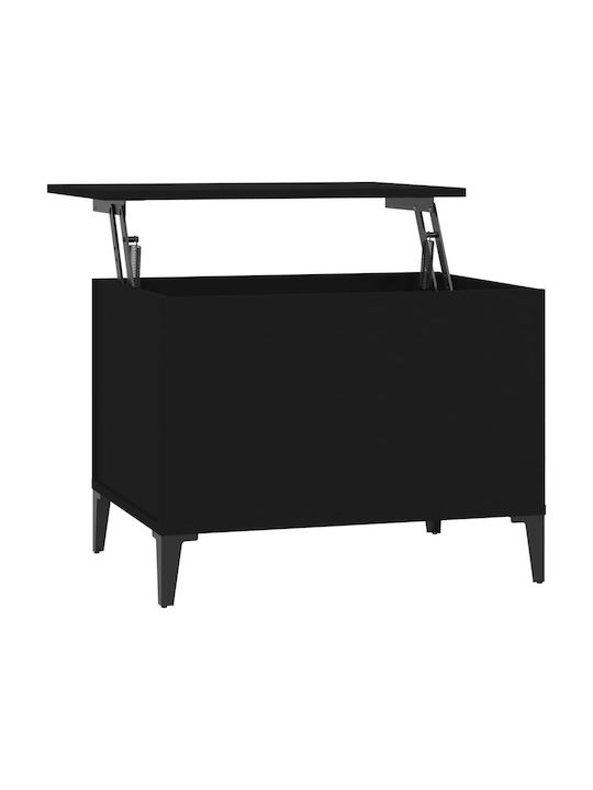 vidaXL Kaffeetisch Zentral Rechteckig Aus Holz Mit Hebemechanismus Schwarz M60xB44,5xH45cm