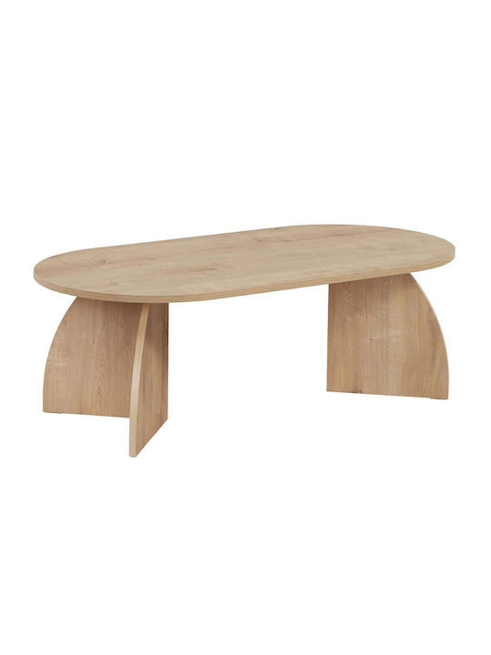 Οβάλ Κεντρικό Τραπεζάκι Melina από Μασίφ Ξύλο Oak Μ120xΠ60xΥ40εκ.