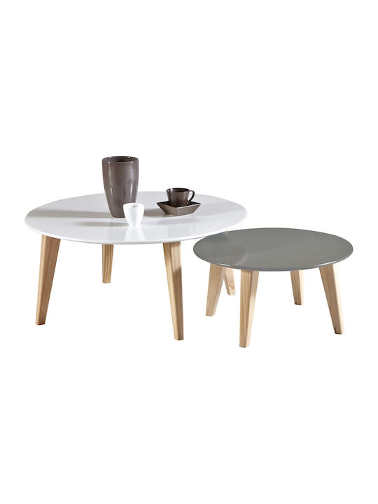 Set Zigon Rotund Centro 2 Lemn Multicolor 2 Bucăți L78xÎ78xH35cm
